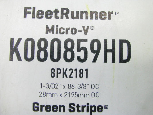 Gates K080859HD Serpentine Belt - 1.12'' X 86.375'' - 8 Ribs