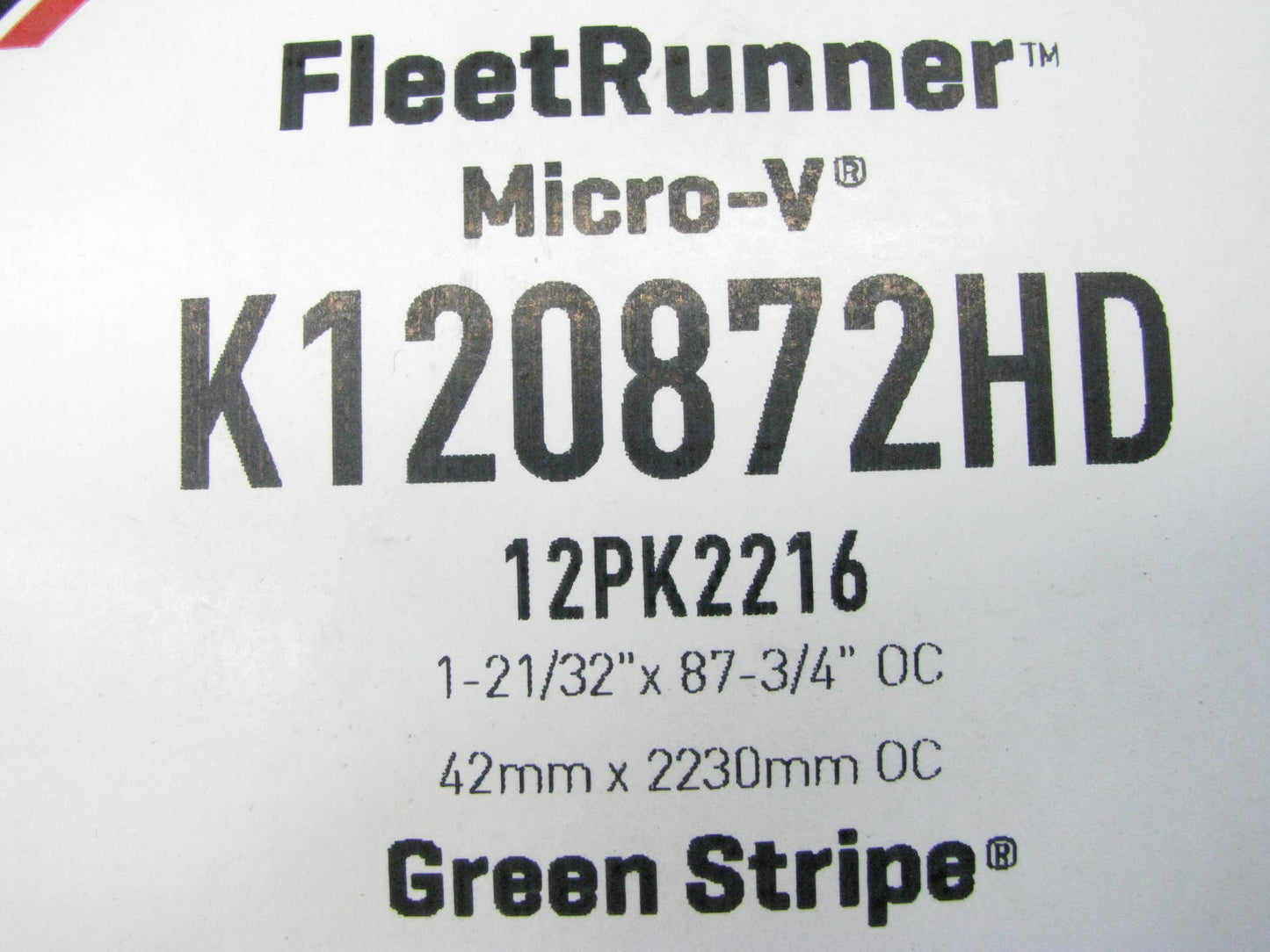 Gates K120872HD Heavy Duty Serpentine Belt - 1.647'' X 87.625'' - 12 Ribs