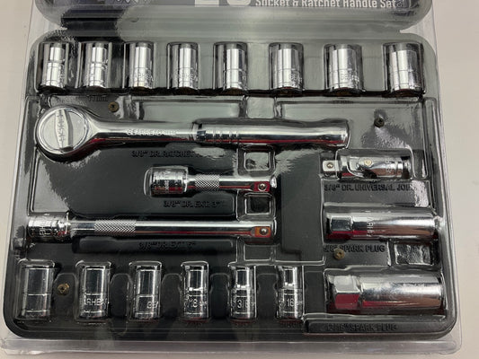 Gearhead GH4215 3/8'' Drive Socket & Ratchet Handle Set, 20-Piece