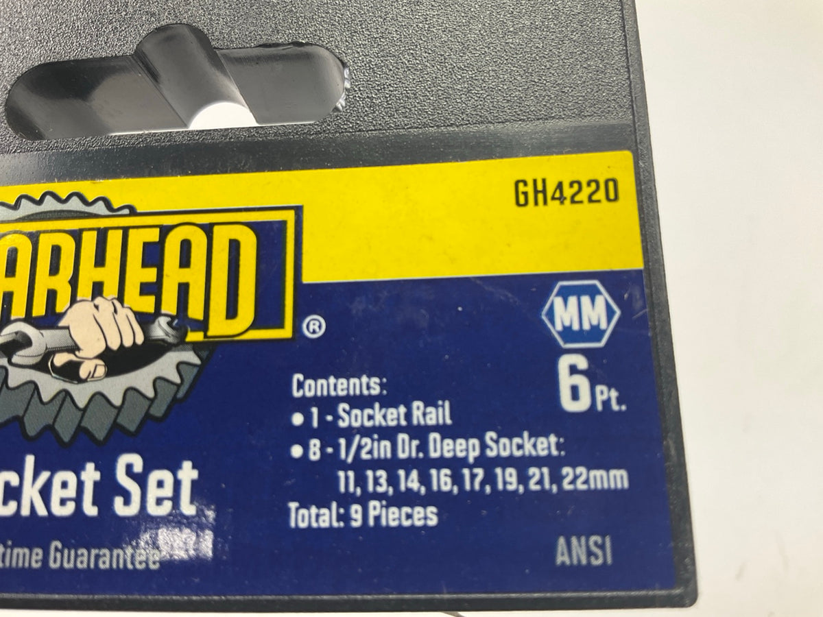Gearhead GH4220 1/2'' Drive Metric Deep Socket Set - 9 Piece