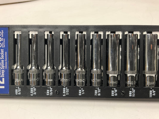 Gearhead GH4221 1/4'' Drive Deep Spline Socket Set, 12-Piece