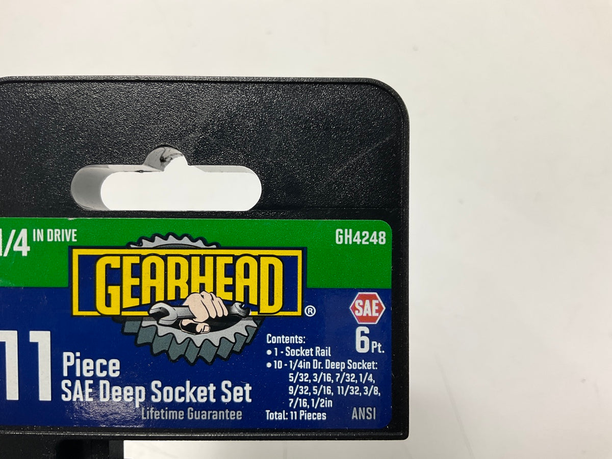 Gearhead 1/4'' Drive SAE Deep Socket Set, 11-Piece