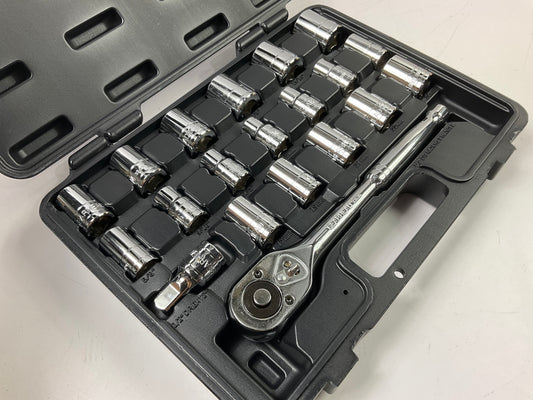 Gearhead GH4259 1/2'' Drive Socket & Ratchet Handle Set, 21-Piece