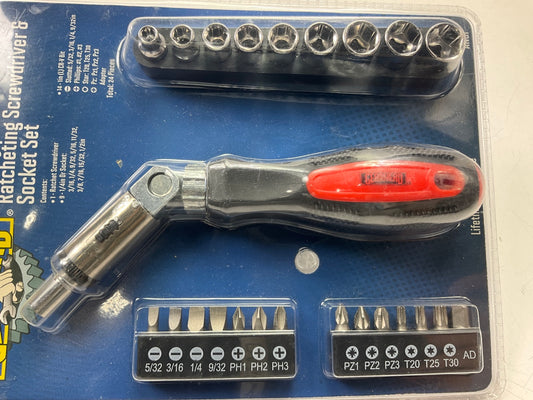 Gearhead GH4912 3-Way Ratcheting Screwdriver & Socket Set