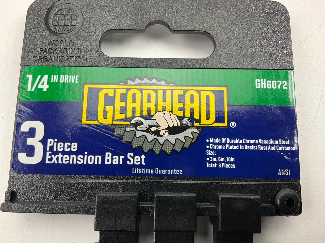 Gearhead GH6072 1/4'' Drive Extension Bar Set, 3-Piece