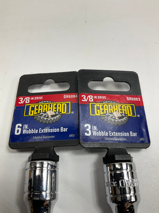 Gearhead GH6083 & GH6084 - 3/8'' Drive Wobble Extension Bars, 3'' & 6''