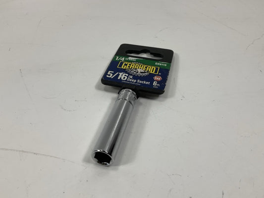 Gearhead 1/4'' Drive, 6 Point, 5/16'' Deep Socket