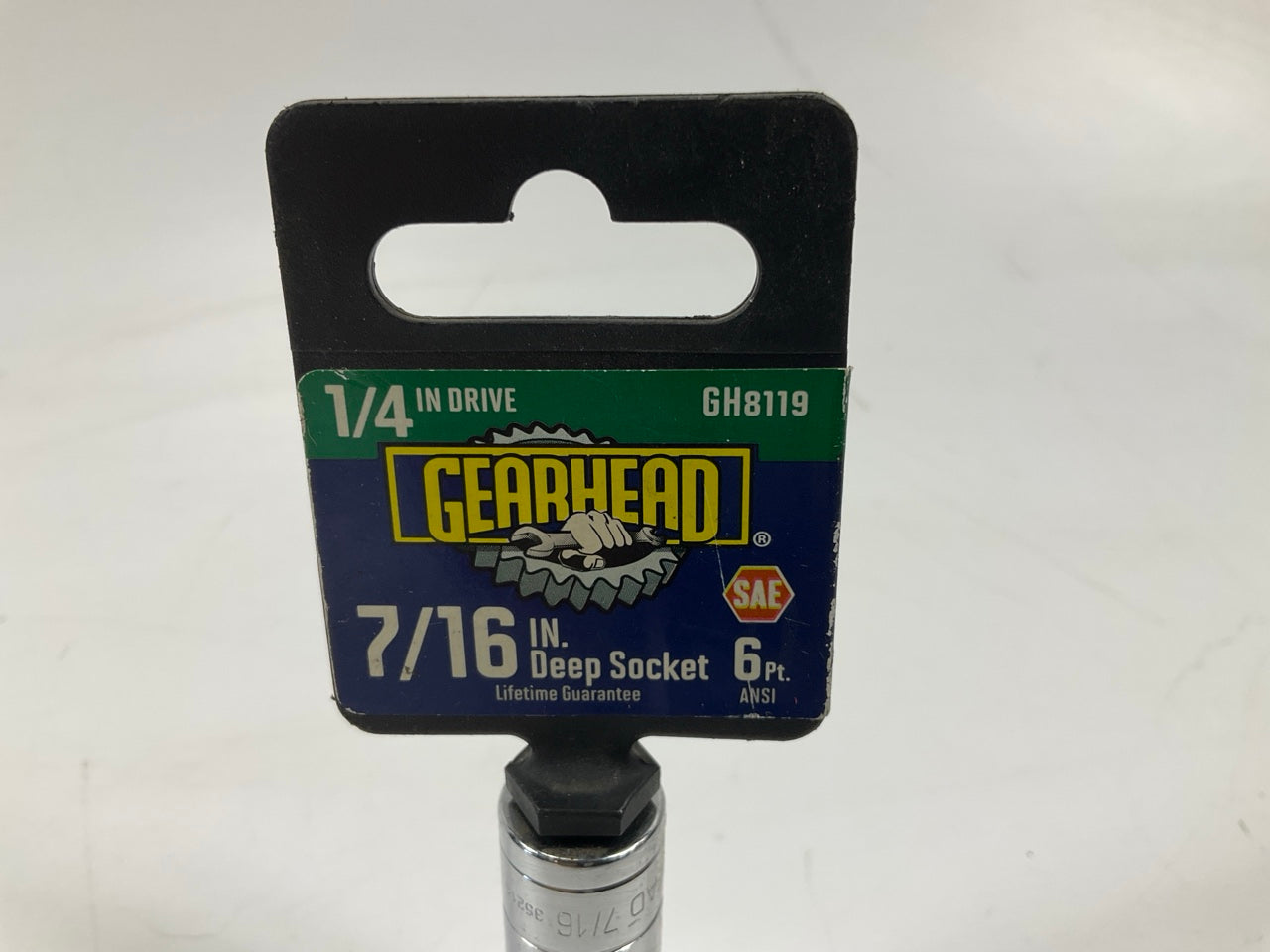 Gearhead GH8119 1/4'' Drive, 6 Point, 7/16'' Deep Socket