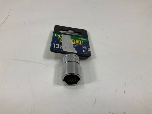 Gearhead GH8141 1/4'' Drive, 6 Point, 13mm Metric Socket