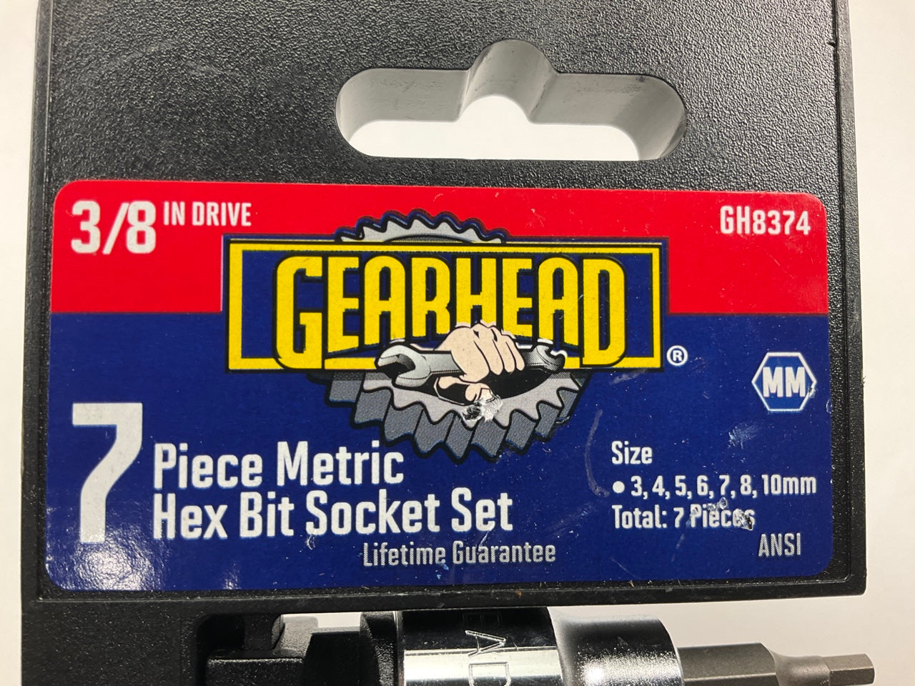 Gearhead GH8374 3/8'' Drive Metric Hex Bit Socket Set, 7-Piece