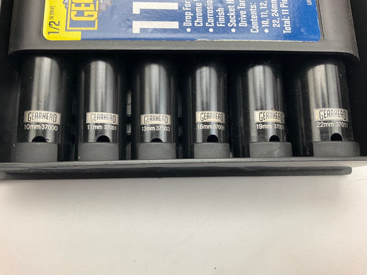 Gearhead GH9101 1/2'' Drive Metric Deep Impact Socket Set, 11-Piece