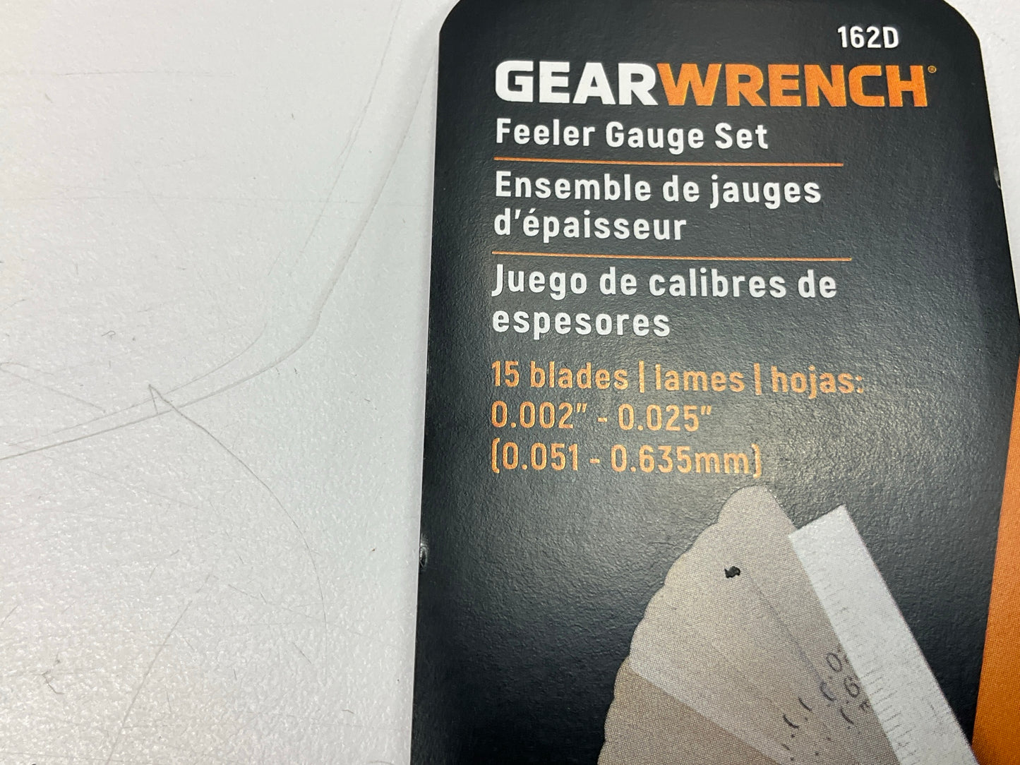 Gearwrench 162D 15 Blade SAE/Metric Feeler Gauge 0.002- 2.025'' (0.051 - 0.635mm)