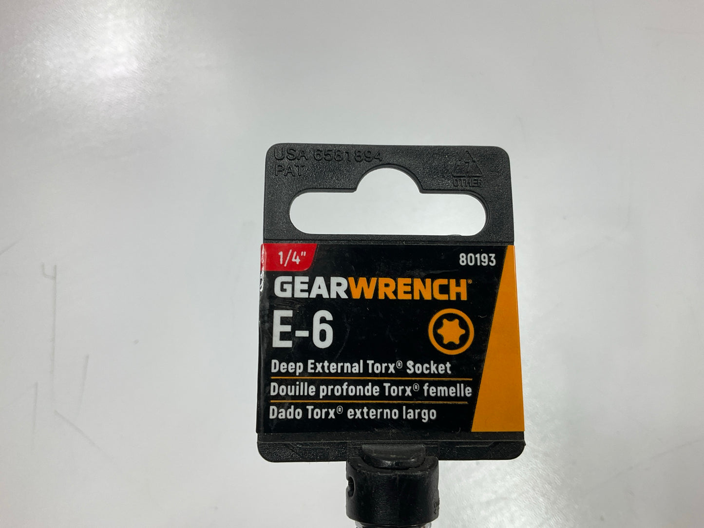 Gearwrench 80193 1/4'' Drive Deep External Torx Socket - E-6