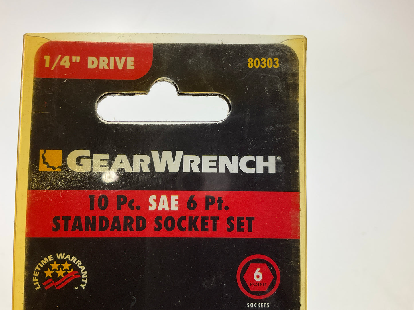 Gearwrench 80303 10 Piece 1/4'' Drive 6 Point Standard SAE Socket Set 3/16''-9/16''