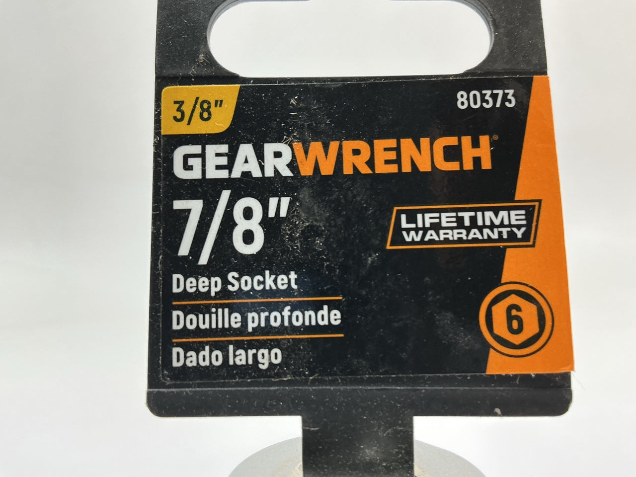 Gearwrench 80373 3/8'' Drive 6 Point Deep SAE Socket 7/8''