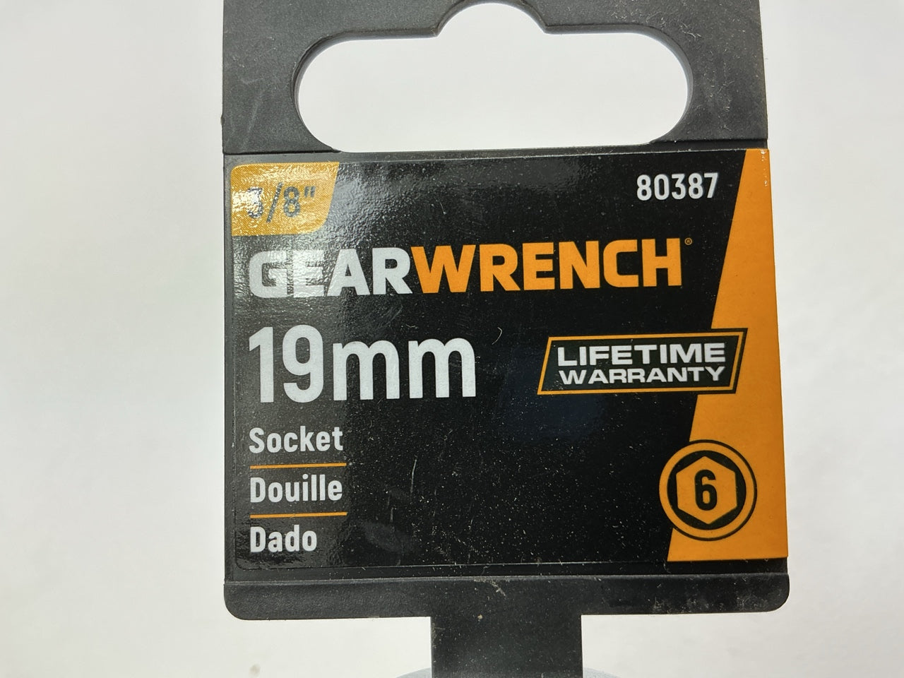 Gearwrench 80387 3/8'' Drive 6 Point Standard Metric Socket 19mm