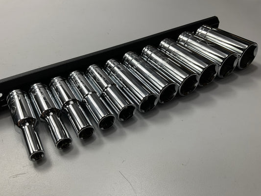 GEARWRENCH 80555 11 Piece 3/8'' Drive 6 Pt. Deep Socket Set, SAE 1/4''-7/8''