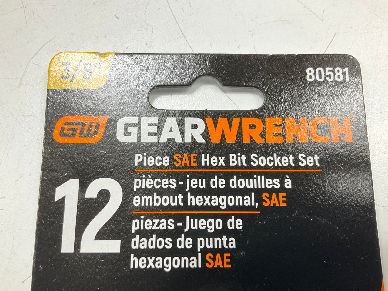 Gearwrench 80581 12 Piece 3/8'' Inch Drive SAE Hex Bit Socket Set 1/16''-3/8''