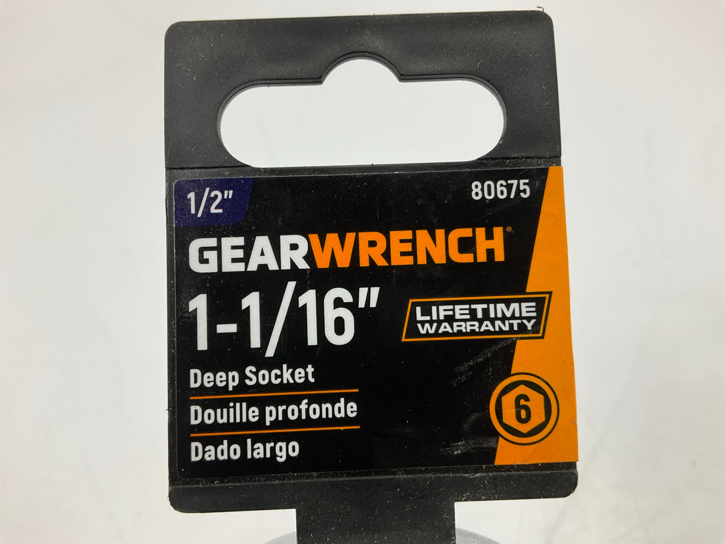 Gearwrench 80675 1/2'' Drive 6 Point Deep SAE Socket 1-1/16''