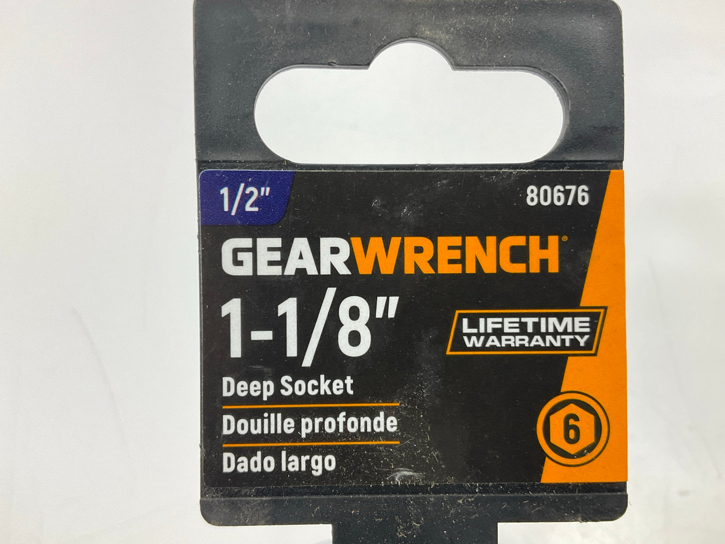 Gearwrench 80676 1/2'' Drive 6 Point Deep SAE Socket 1-1/8''
