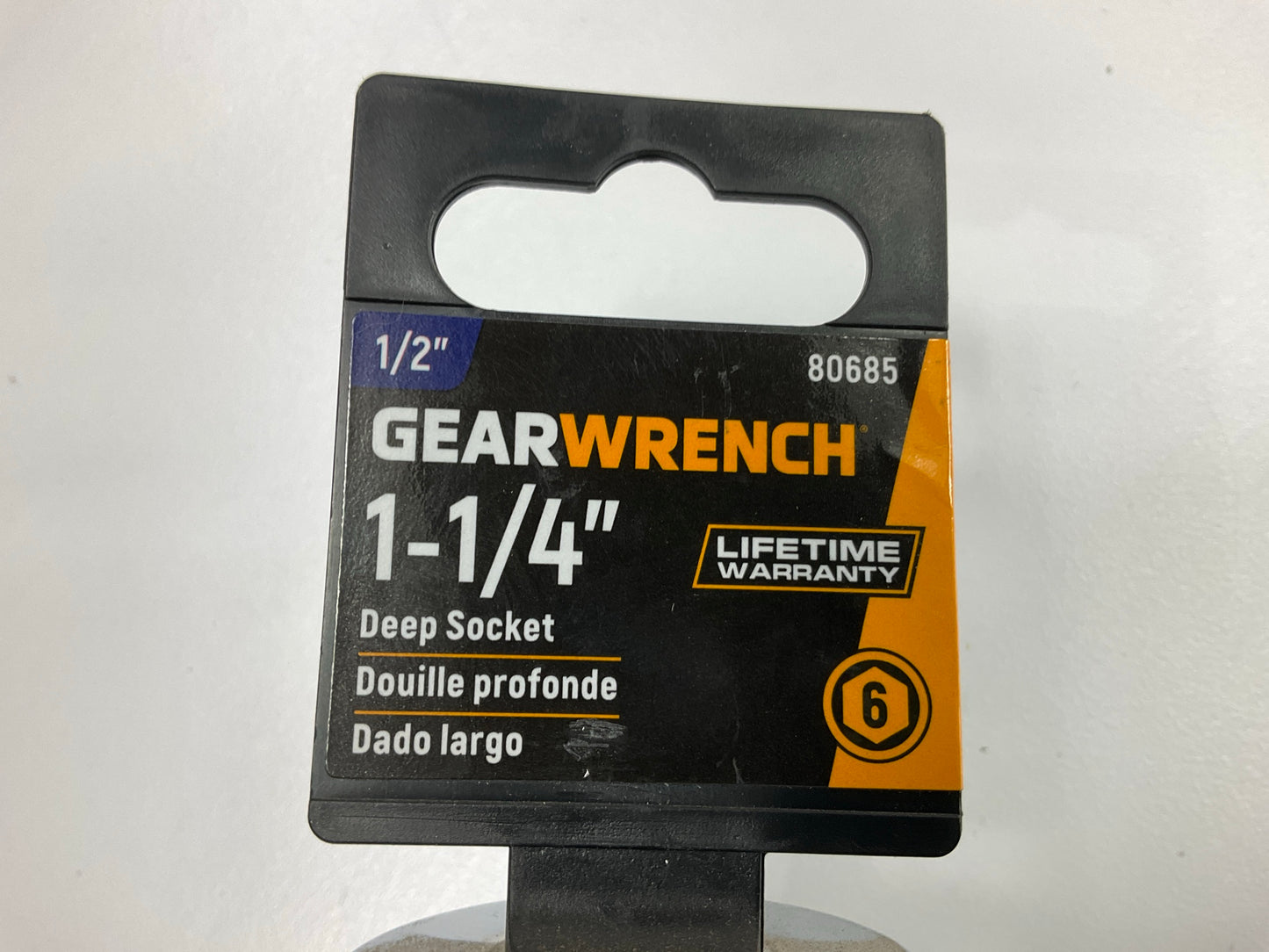 Gearwrench 80685 1/2'' Drive 6 Point Deep SAE Socket 1-1/4''