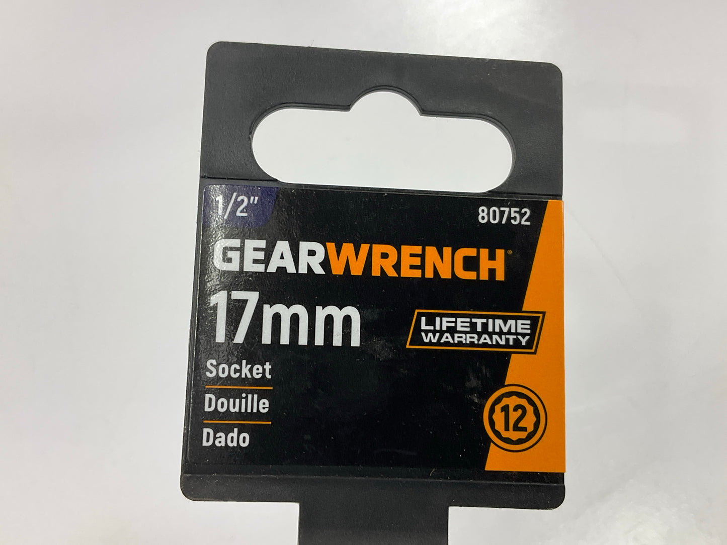 Gearwrench 80752 1/2'' Drive 12 Point Standard Metric Socket 17mm