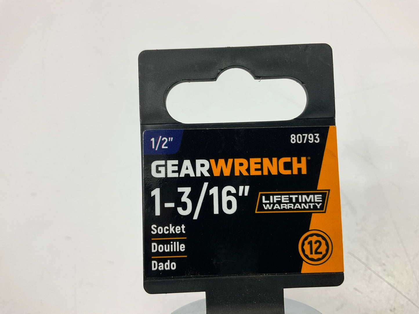 Gearwrench 80793 1/2'' Drive 12 Point Standard SAE Socket 1-3/16''