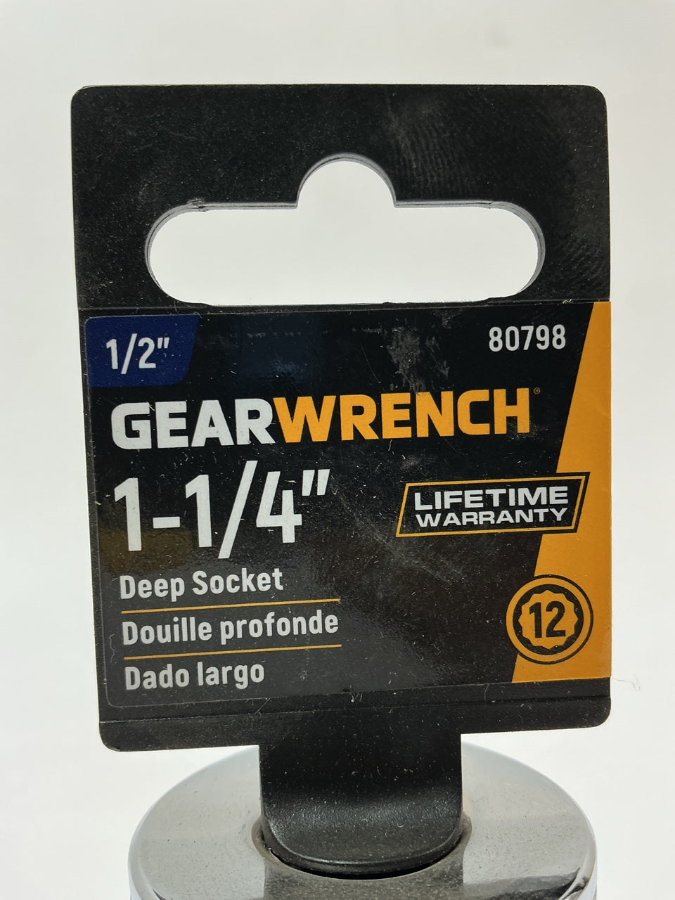 Gearwrench 80798 1/2'' Drive 12 Point Deep SAE Socket 1-1/4''