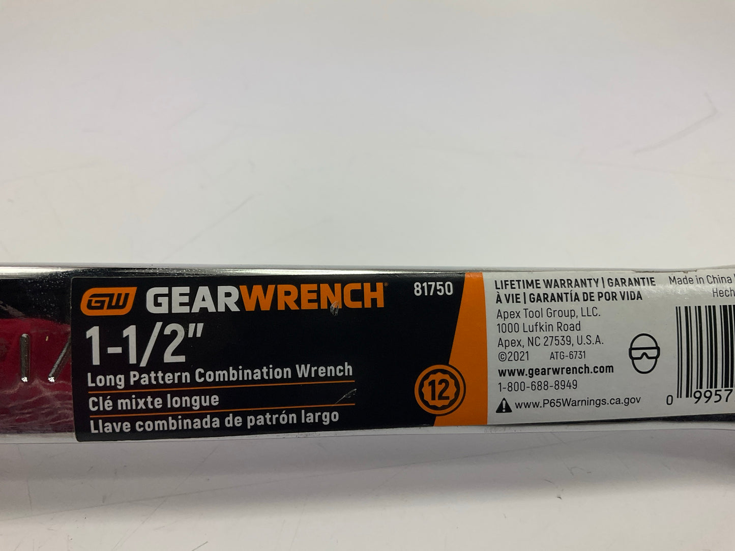 Gearwrench 81750 1-1/2'' Long Pattern 12 Point Angled Head Combination Wrench