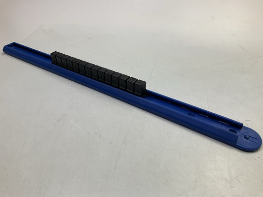 Gearwrench 83107 3/8'' Drive Socket Rail Includes 14 Clips, Blue, 15''