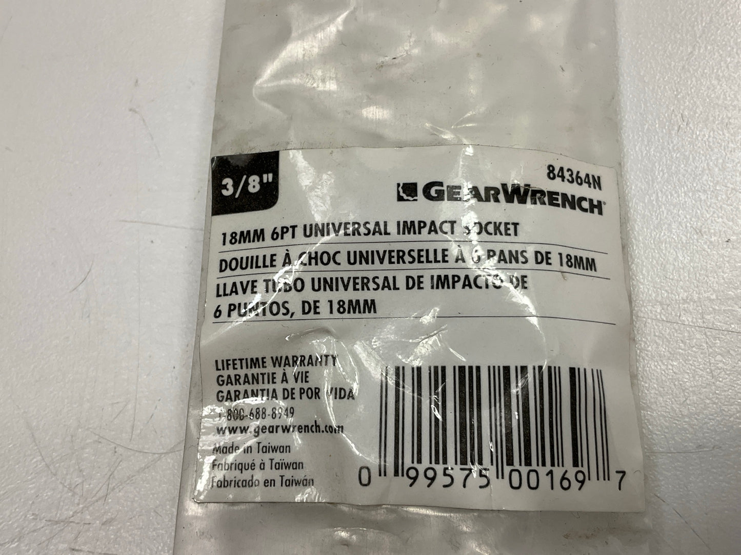 Gearwrench 84364N - Universal Impact Socket 3/8'' Drive , 6 Point , 18m