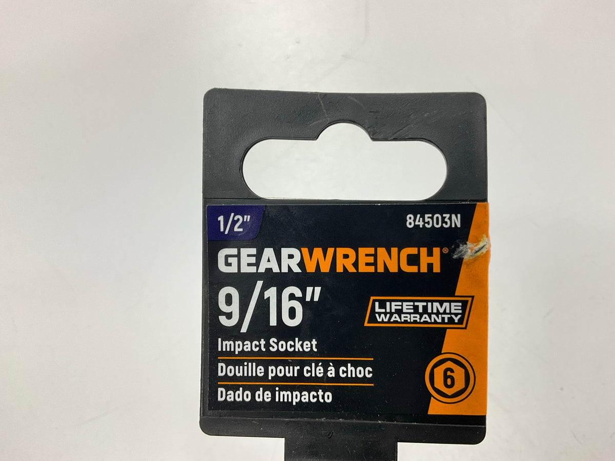Gearwrench 84503N 1/2'' Drive 6 Point Standard Impact SAE Socket 9/16''