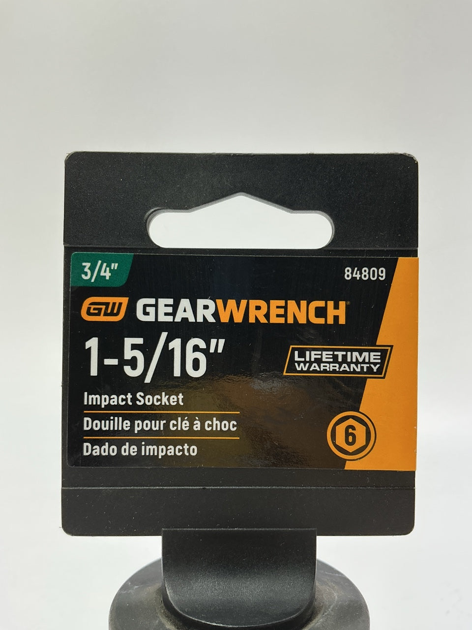 Gearwrench 84809 1-5/16'' Impact, 6 Point SAE Socket, 3/4'' Drive