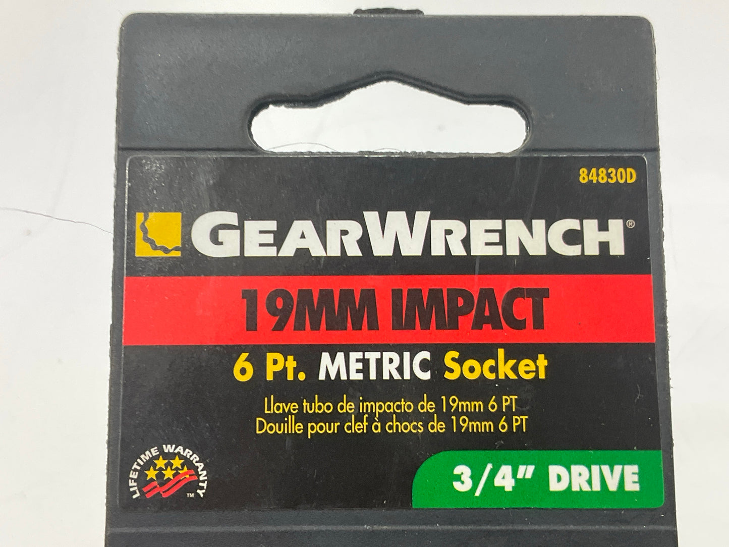 GearWrench 84830D 19mm - 3/4-Inch Drive 6 Point Standard Impact Socket