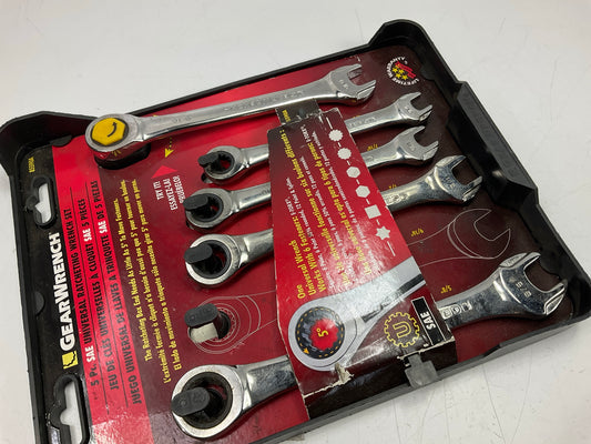 Gearwrench 85590A 5-Piece Universal Ratcheting Wrench Set, SAE 12-Point