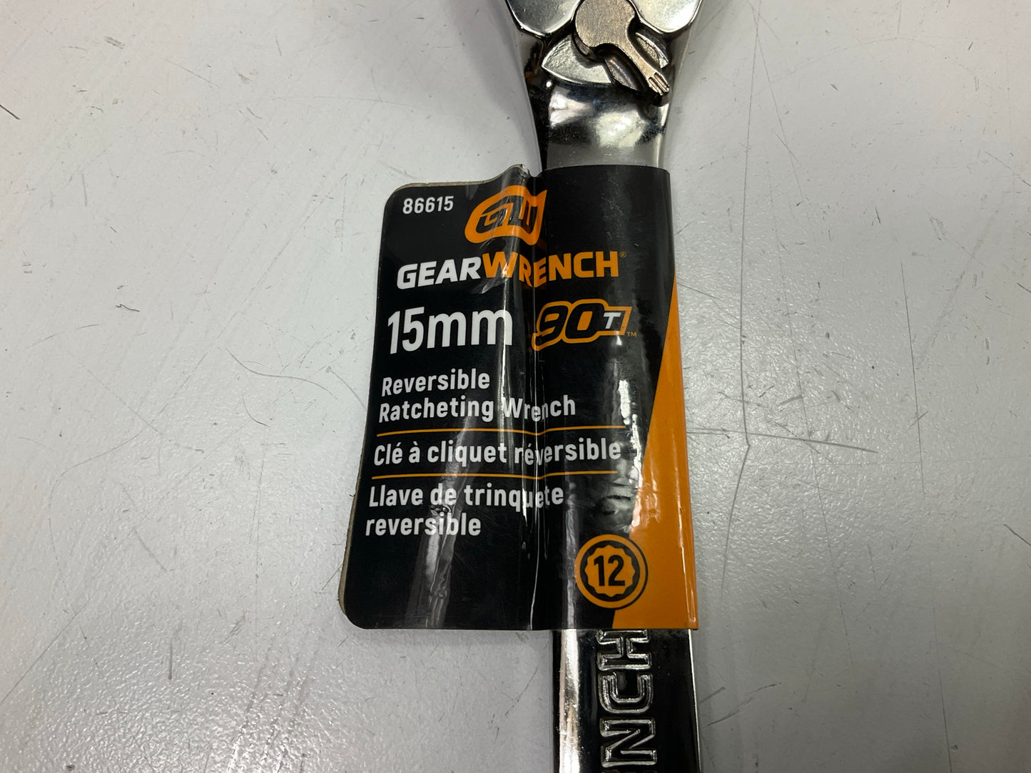 Gearwrench 86615 15mm 90-Tooth 12 Point Reversible Ratcheting Wrench