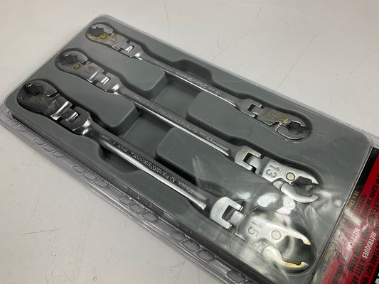 Gearwrench 89099 3 Piece Ratcheting Flex Head Flare Nut Metric Wrench Set