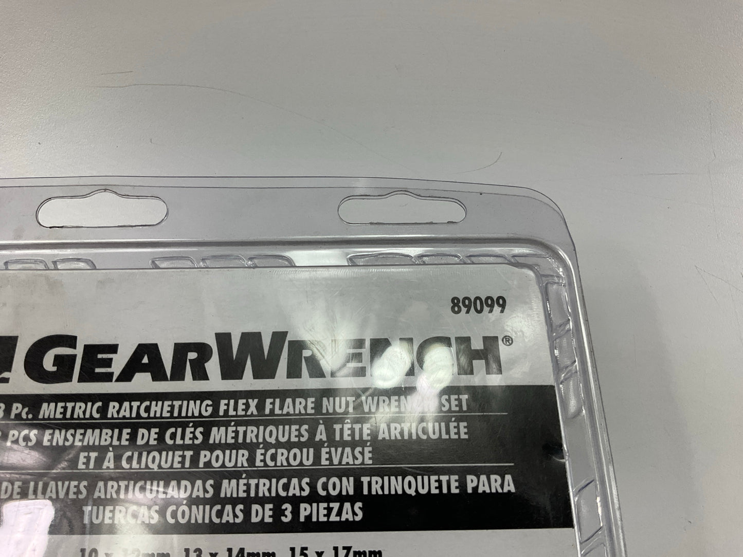 Gearwrench 89099 3 Piece Ratcheting Flex Head Flare Nut Metric Wrench Set