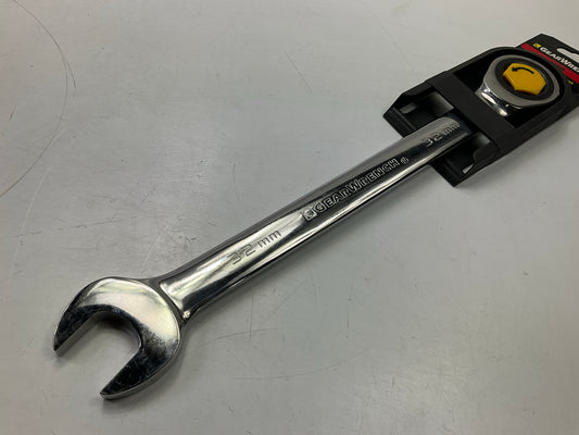 GearWrench 9132 32mm Ratcheting Combination Wrench 72-Tooth, 12-Point, Chrome