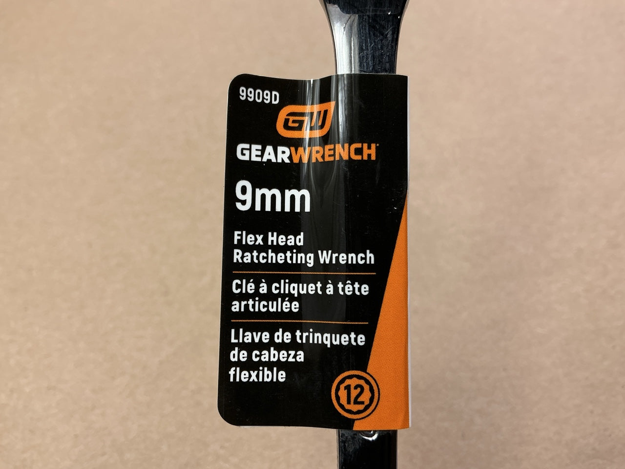 Gearwrench 9909D 12 Point Flex Head Ratcheting Combination 9mm Metric Wrench