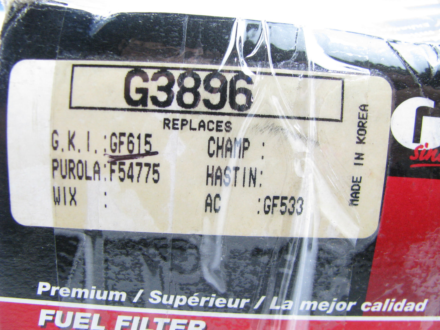 GKI G3896 Fuel Filter