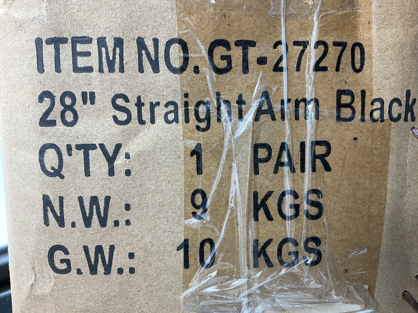 Globetech GT-27270 Pair Of 28'' Straight Mudflap Brackets - 18-wheeler Mud Guard
