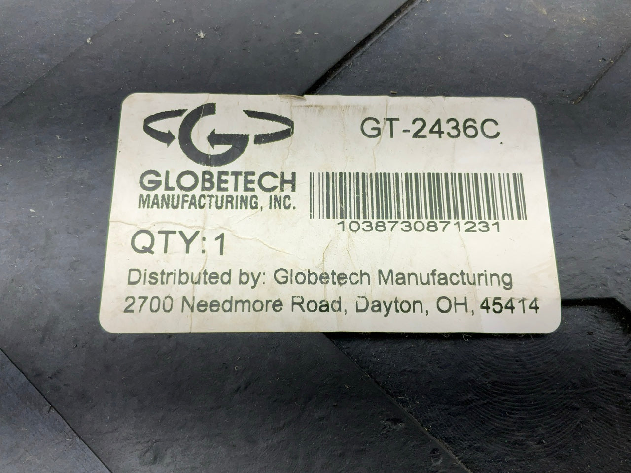 Globetech GT2436C 24'' X 36'' X 1/4'' Chevron Mud Flap - Black