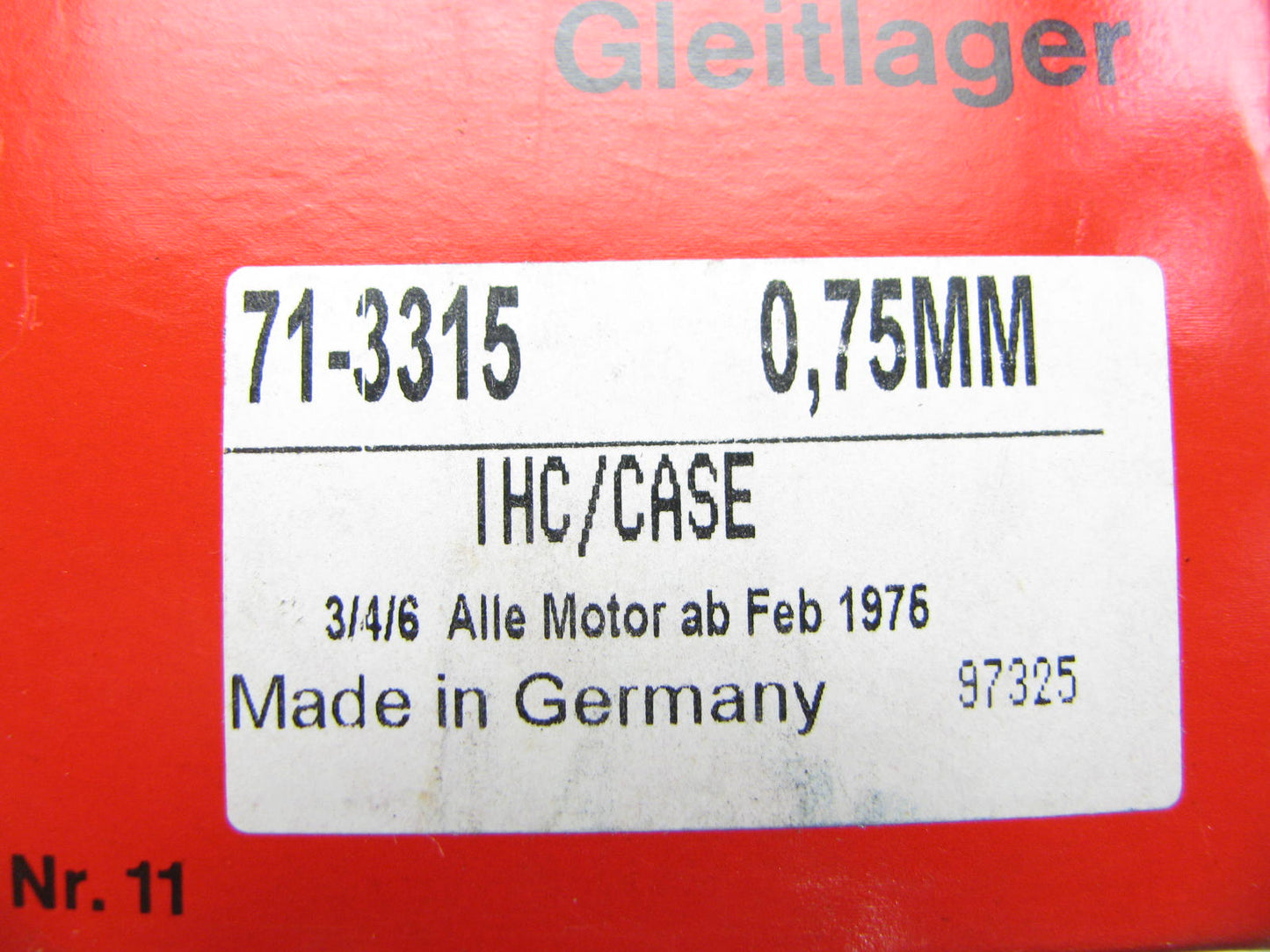 (2) Glyco 71-3315 Connecting Rod Bearings .75mm For IHC D155 D206