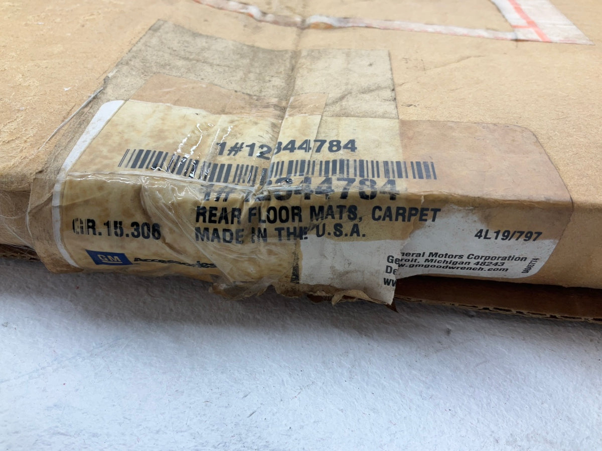 NOS OEM GM 12344784 Rear Floor Mat Carpet 2-PIiece Set, Tan Beige Color