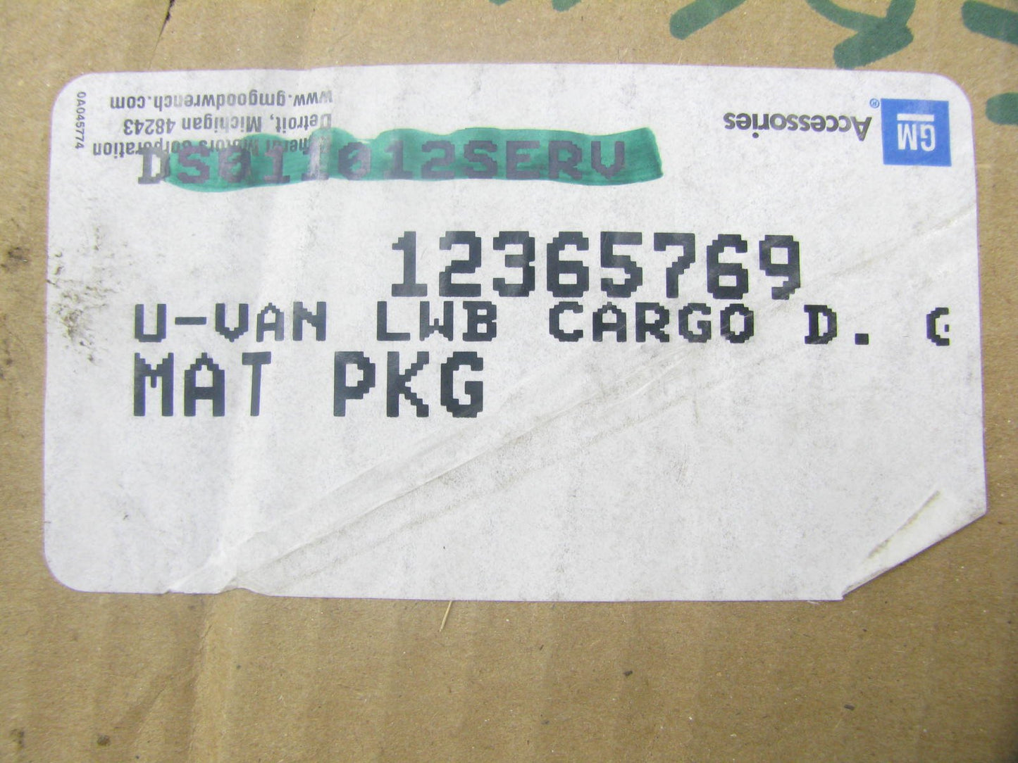 OEM GM 12365769 Rear Cargo Gray Floor Mat (Carpet): 1997-2005 Venture, Montana