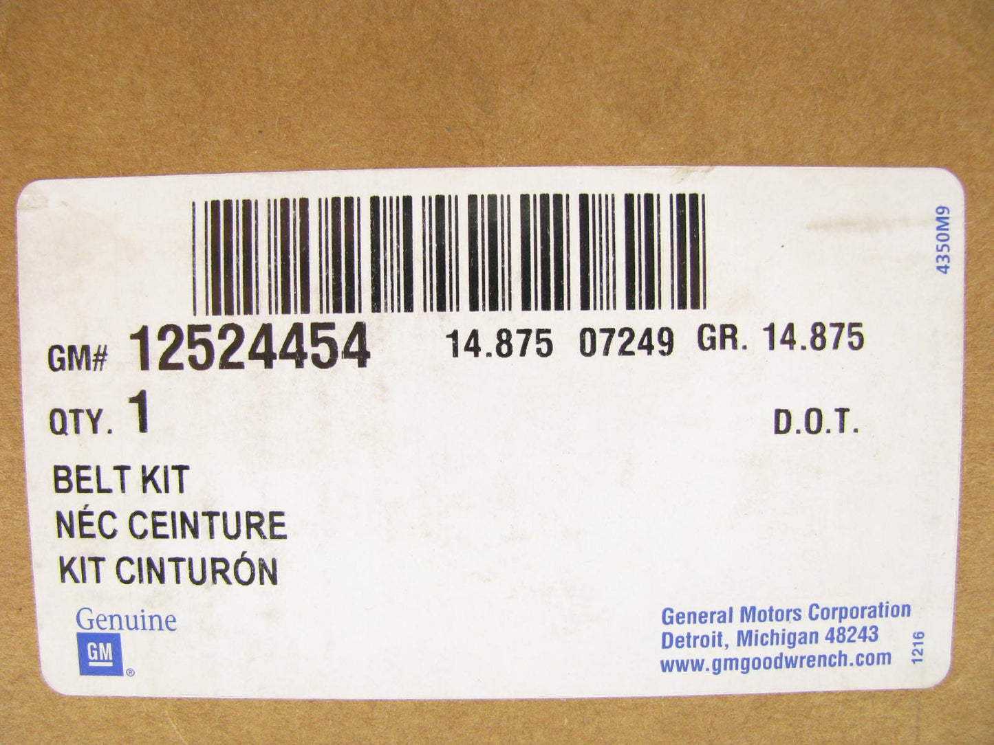 NEW GENUINE OEM GM 12524454 REAR LEFT Seat Belt MED DK GRAY - GRAPHITE