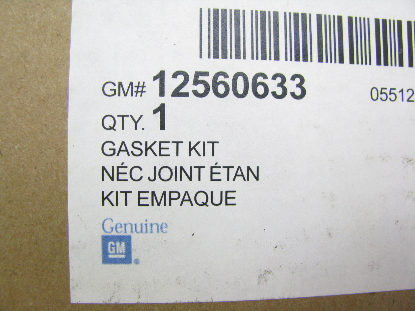 NEW OEM GM 12560633 SINGLE Cylinder Head Gasket W/ Head Bolts 26151PT