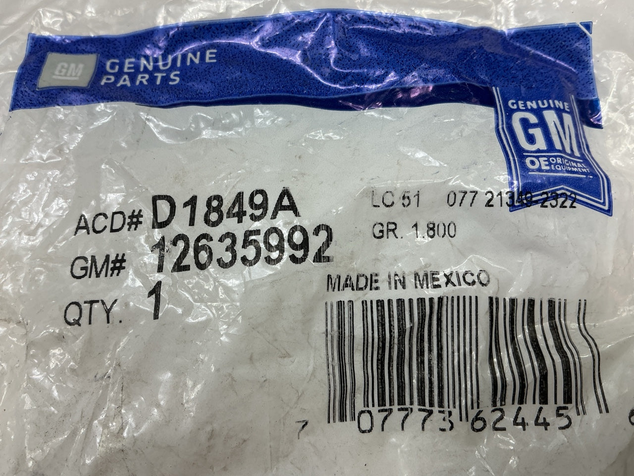 NEW - OEM GM 12635992 Engine Oil Pressure Sender Sensor Switch