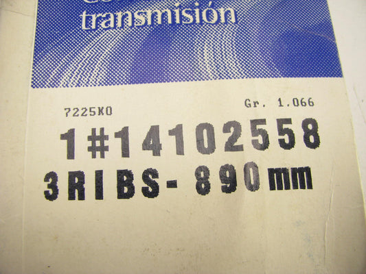 NEW - OEM GM 14102558 Serpentine Belt - 0.42'' X 35.67'' - 3 Ribs